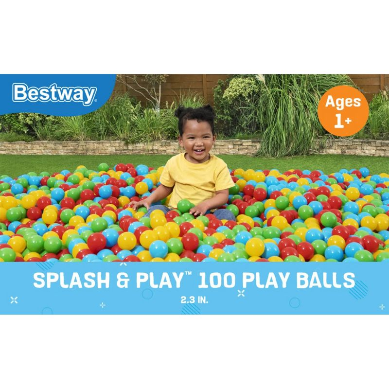 Bestway Splash & Play – 100 Bright Color Toy Balls for Pits, Pools & Games
