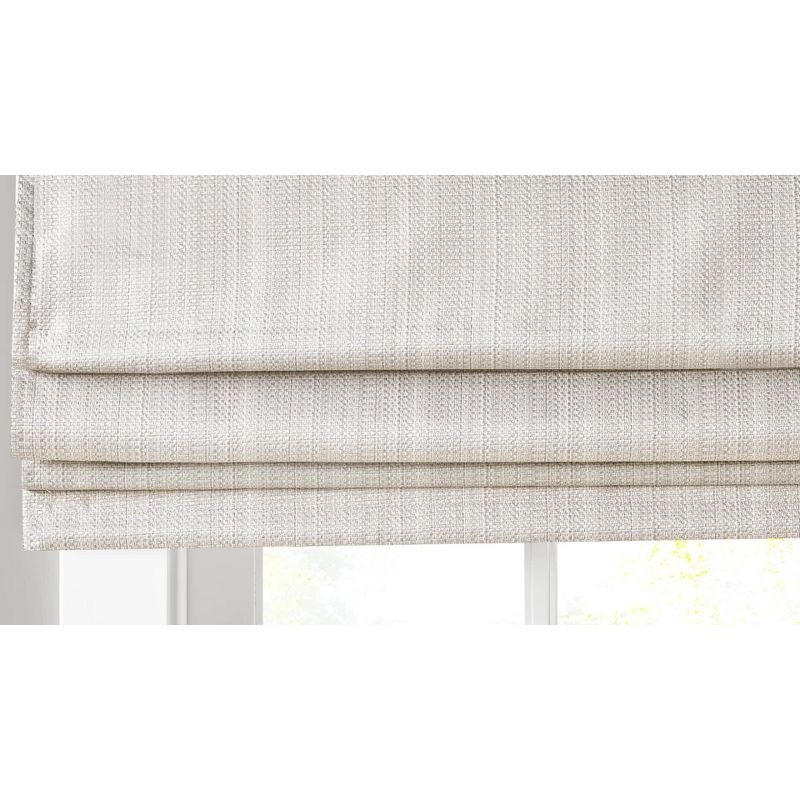 27"x64" Paxton Basketweave Room Darkening Cordless Roman Shade White - Madison Park: Window Blinds, Indoor Use