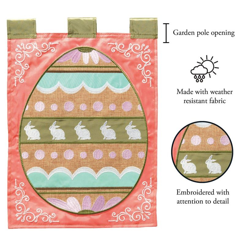 Magnolia Garden Large Easter Egg 13 x 18 Inch Burlap Polyester Garden Flag