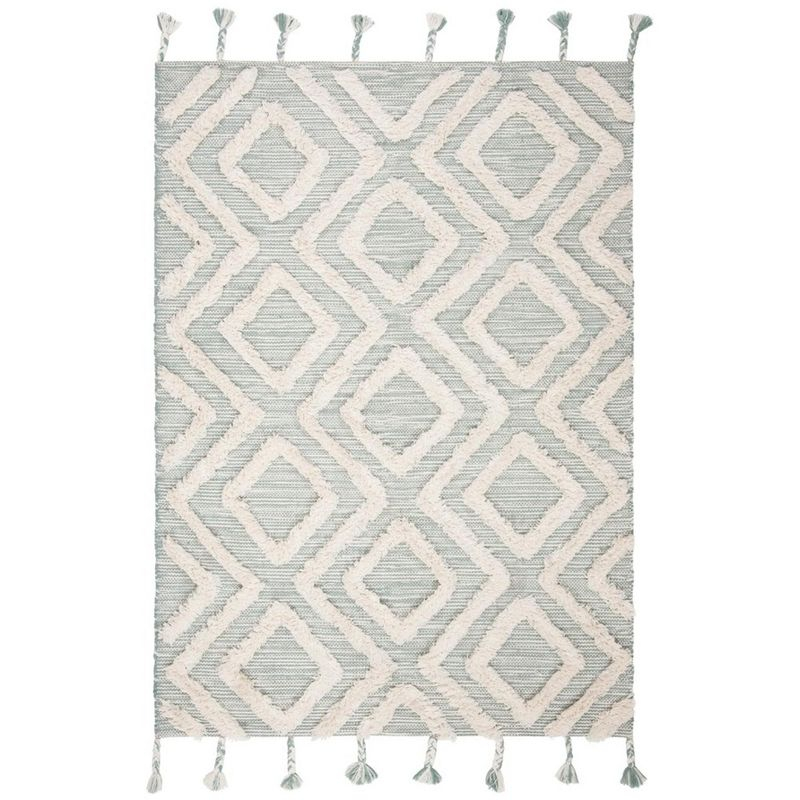 Kenya KNY331 Hand Tufted Area Rug - Aqua/Ivory - 6'x9' - Safavieh.