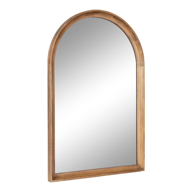 24"x36" Hatherleigh Arch Wood Wall Mirror Rustic Brown - Kate & Laurel All Things Decor