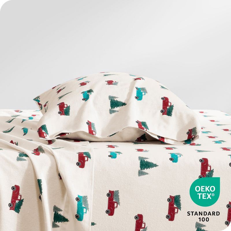Vintage Truck Cotton Flannel Twin Sheet Set by Bare Home