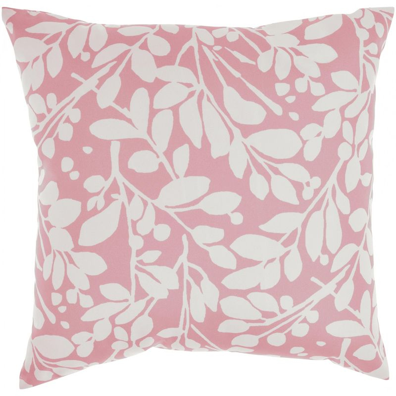 Waverly Leaf Storm 20" x 20" Coral Indoor/Outdoor Throw Pillow