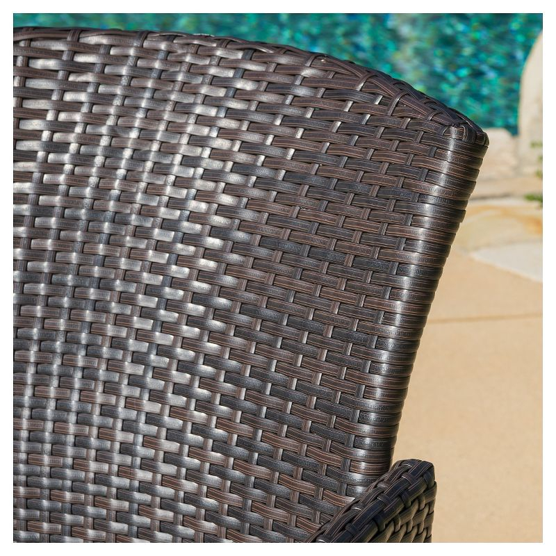 Anaya Set of 2 Wicker Patio Dining Chair - Brown - Christopher Knight Home: Outdoor Seating, Iron Frame, Weather-Resistant