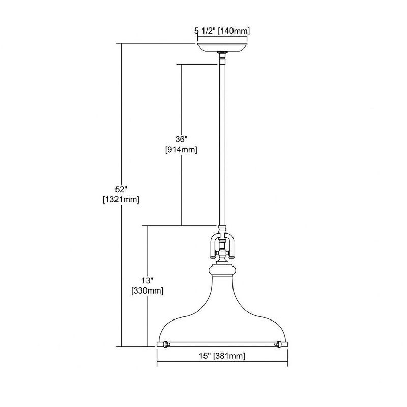 Elk Home Rutherford 1 - Light Pendant in  Polished Nickel/Weathered Zinc