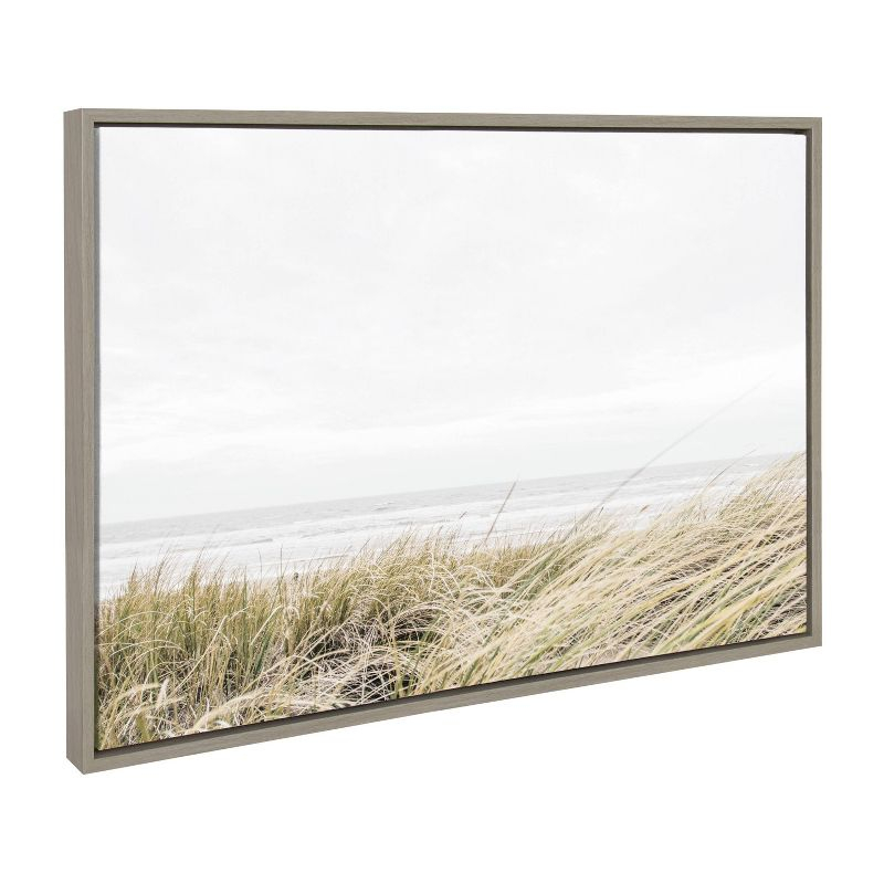 23" x 33" Sylvie East Beach Framed Canvas by Amy Peterson Art Studio Gray - Kate & Laurel All Things Decor: Coastal Wall Decor