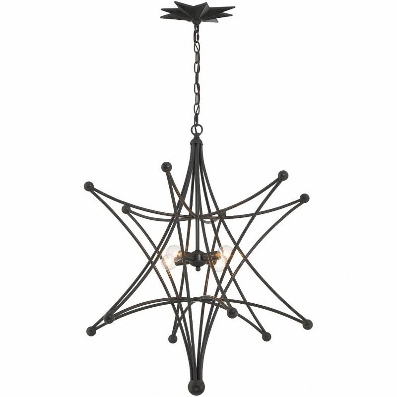 Crystorama Lighting Astro 4 - Light Chandelier in  Black