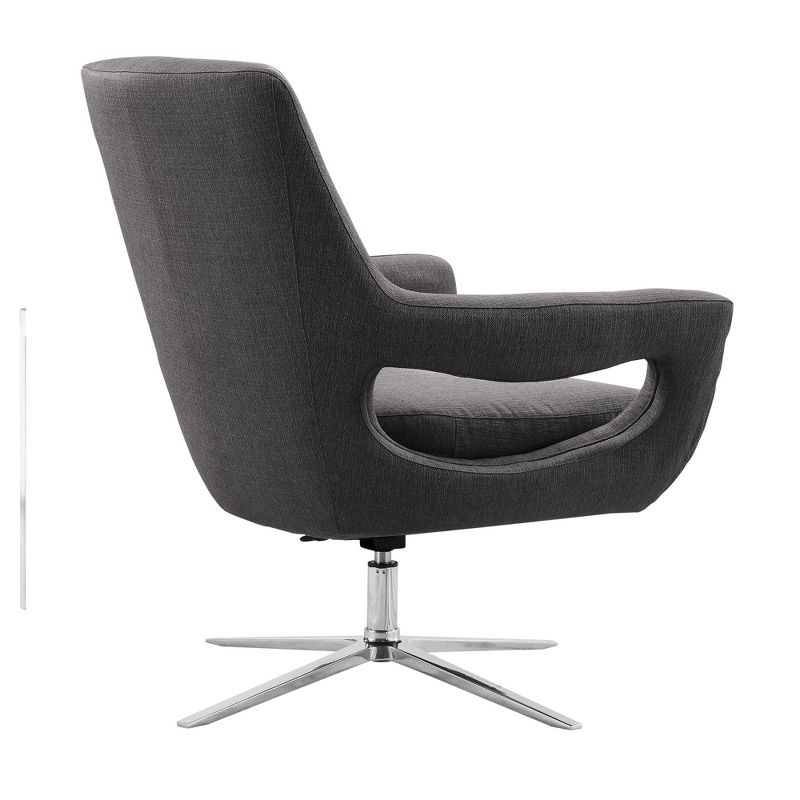 Armen Living Quinn Contemporary Adjustable Swivel Accent Chair: Wing Back, Steel Legs