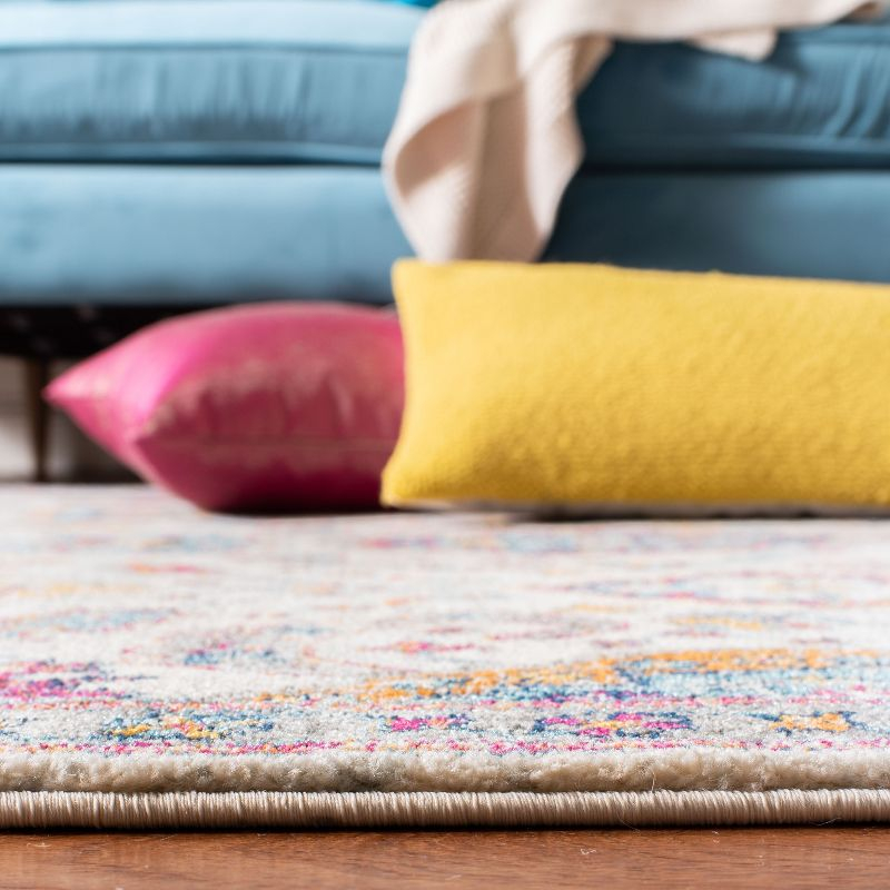 Evoke EVK255 Power Loomed Area Rug - Cream/Orange - 5'3"x5'3" - Safavieh.