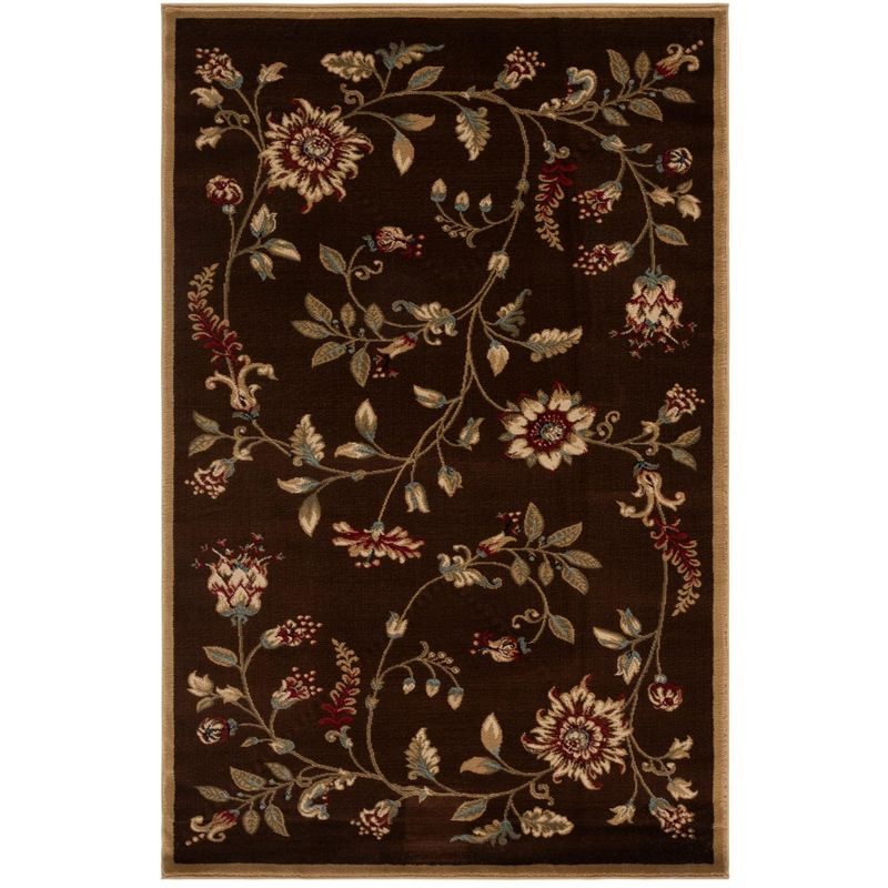 Lyndhurst LNH552 Power Loomed Accent Rug - Brown/Multi - 3'3"x5'3" - Safavieh