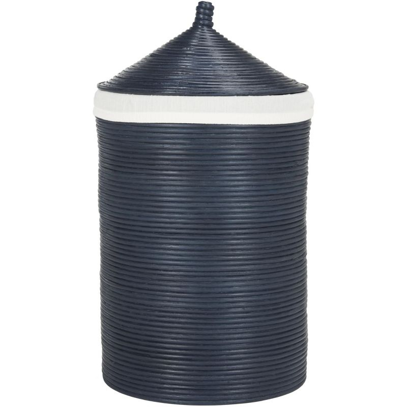 Wellington Laundry Basket - White/Navy - Safavieh