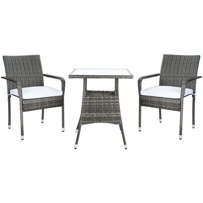 Laban Bistro Set - Outdoor - PAT7718 - Grey Brown/White - Safavieh