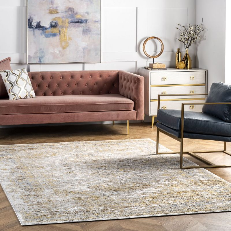 Nuloom Madisson Medallion 5x8 Indoor Area Rug for Living Room Bedroom Dining Room Kitchen, Gold/Ivory