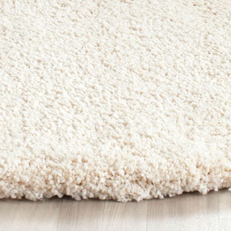 Milan Shag SG180 Power Loomed Indoor Area Rug - Ivory - 5'1" Round - Safavieh