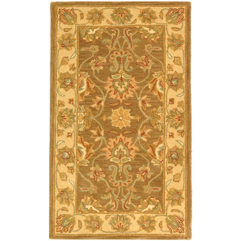 Heritage HG343 Handmade Accent Rug - 2'3"x4' - Brown/Ivory - Safavieh