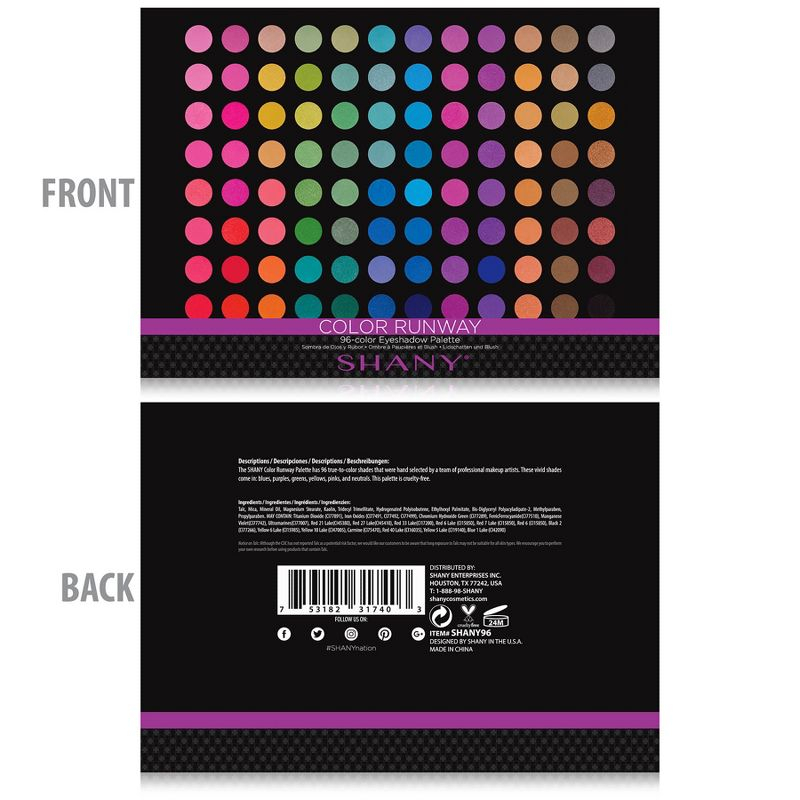 SHANY 96 Colors Pro Runway eyeshadow Palette Matte