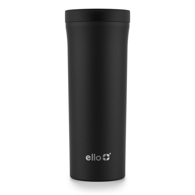 Arabica 18oz Stainless Steel Travel Mug Black - Ello: Double-Wall Coffee Tumbler, Hand Wash, Dishwasher-Safe Parts