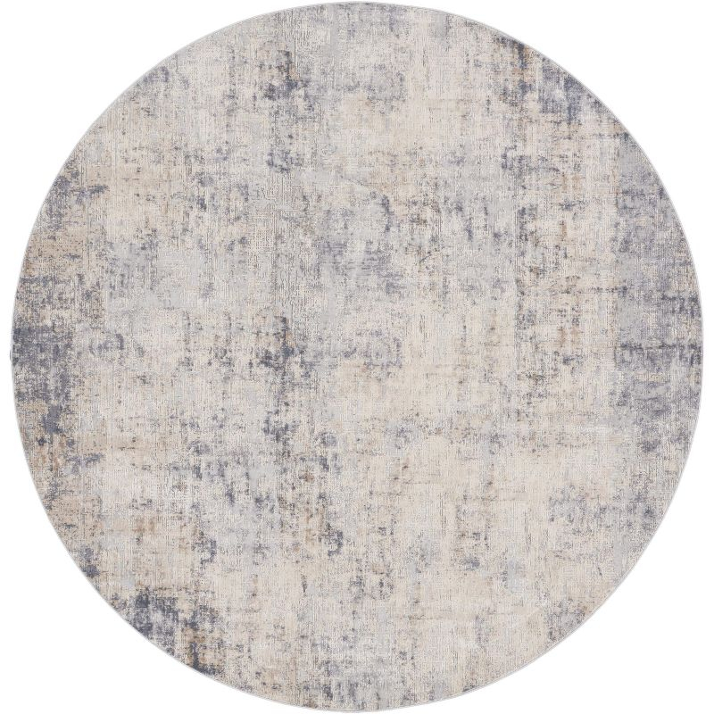 Nourison Rustic Textures Abstract Indoor Area Rug Grey/Beige 7’10” x Round