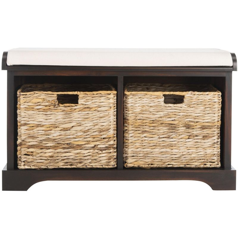 Freddy Wicker Storage Bench - AMH5736 - Brown - Safavieh