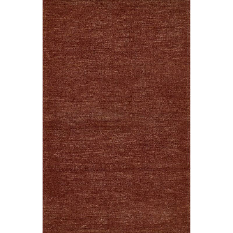 Momeni 5'x8' James Solid Handtufted Area Rug Rust: Wool, Low Pile, Indoor, Rectangle, Cotton Backing, Vacuum Care