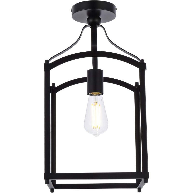 Elegant Lighting Janet 1 light flush mount in black