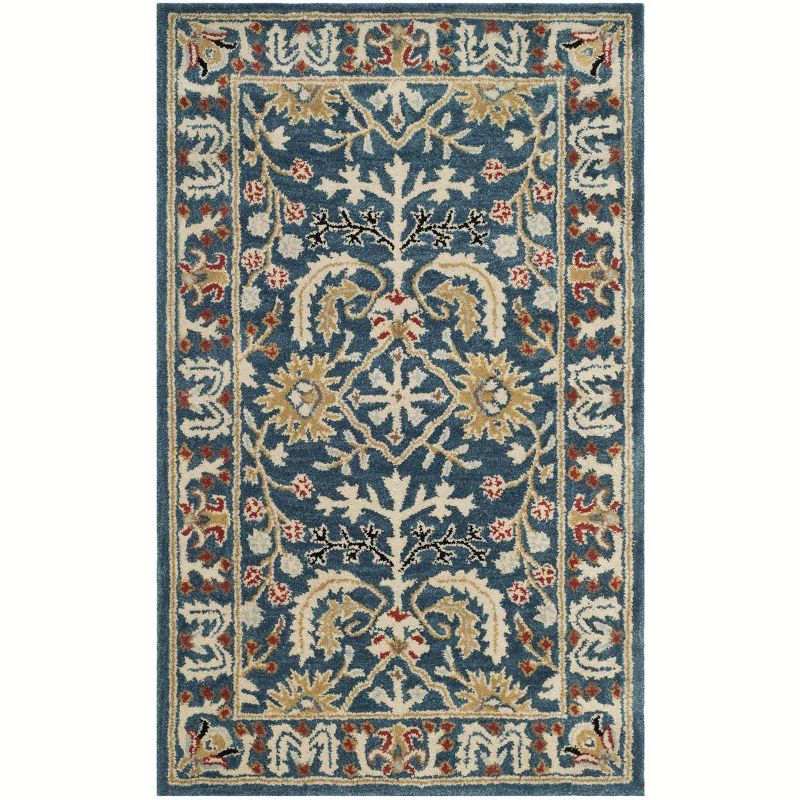 Antiquity AT64 Hand Tufted Area Rug - Dark Blue/Multi - 3'x5' - Safavieh.