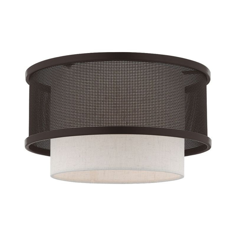 Livex Lighting Braddock 1 - Light Flush Mount in  Bronze