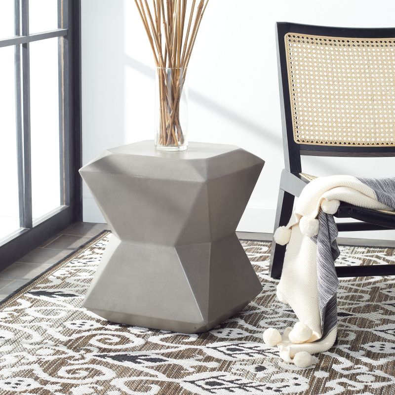 Conan Concrete Accent Stool - Indoor/Outdoor - VNN1030 - Gray - Safavieh