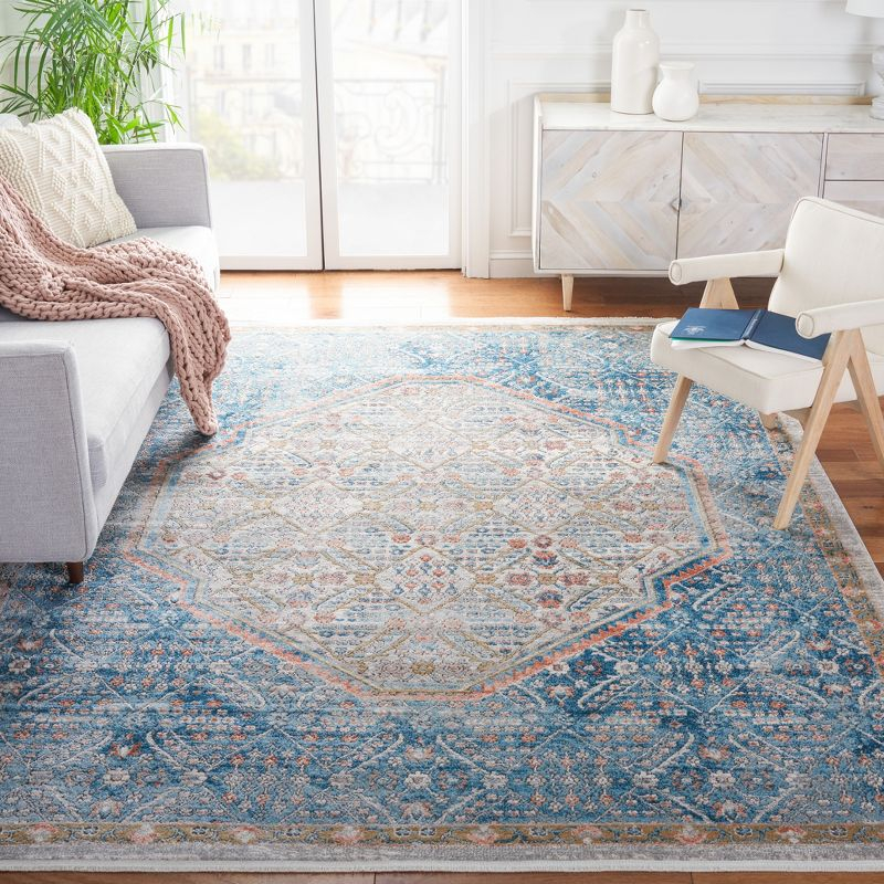 Shivan SHV714 Power Loomed Indoor Area Rug - Blue/Red - 9'x12' - Safavieh