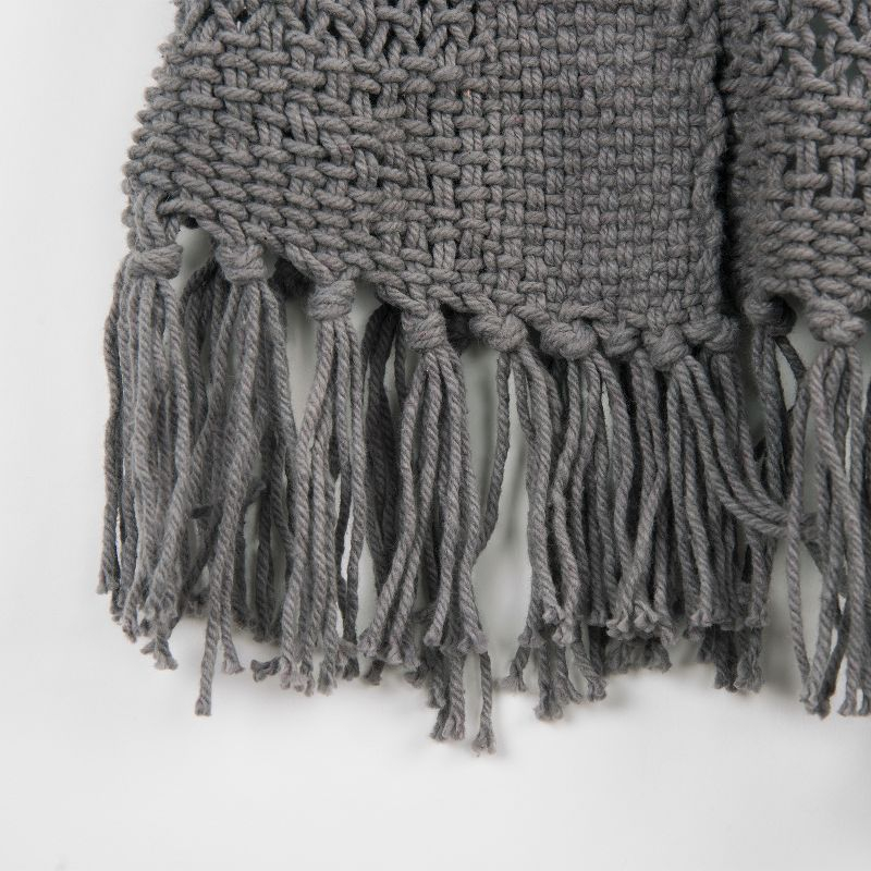50"x60" Solid Throw Blanket Charcoal - Rizzy Home