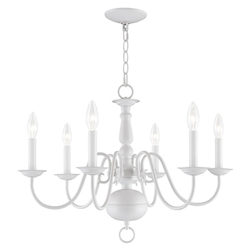 Livex Lighting Williamsburgh 6 - Light Chandelier in  White