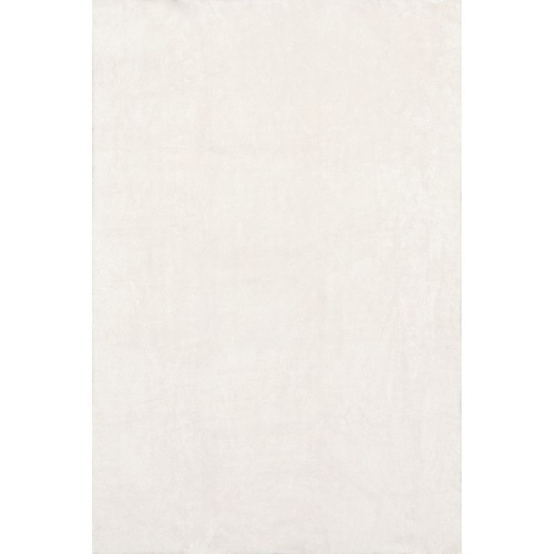 nuLOOM 2' x 3' Cozy Plush SuperiorWash Area Rug, Machine Washable, Non-Slip, Soft Fluffy Shag Carpet for Living Room Bedroom Nursery, Loni Off-white