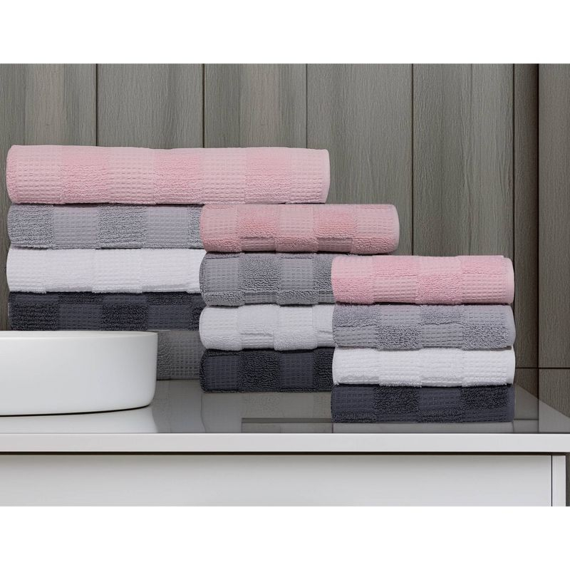 Depera Home 2pc Waffle Terry Turkish Bath Sheet Set Silver