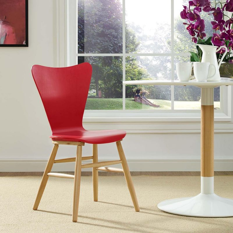 Modway Cascade Wood Dining Chair Red
