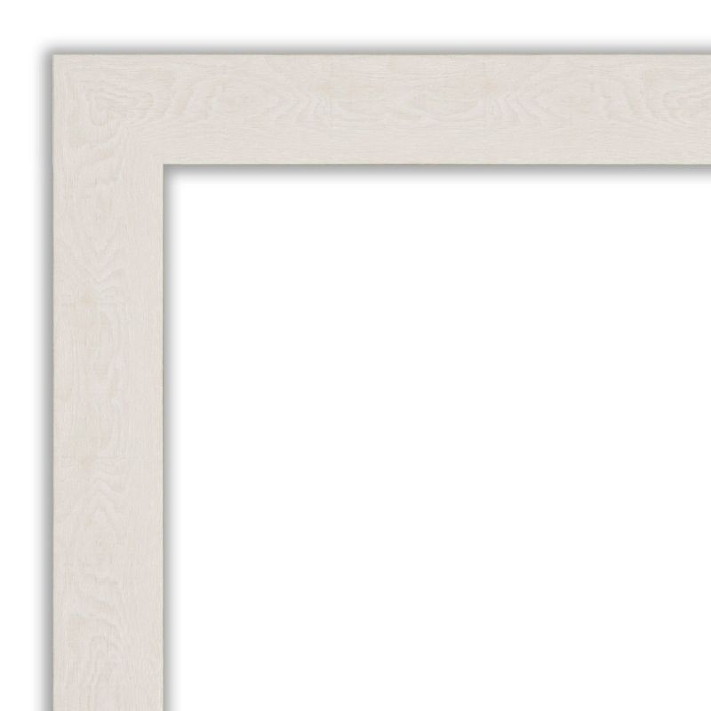 23" x 23" Rustic Plank White Framed Bathroom Vanity Wall Mirror - Amanti Art: Square Polystyrene Frame, Wall Mount