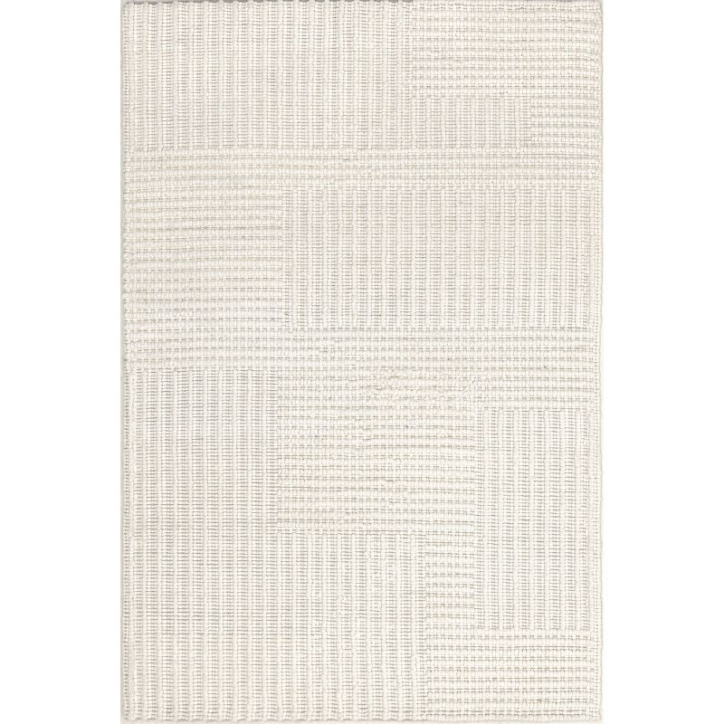 Nuloom Dorene Abstract 2x8 Wool Runner Indoor Area Rug for Living Room Bedroom Dining Room Entryway Hallway Kitchen, Ivory