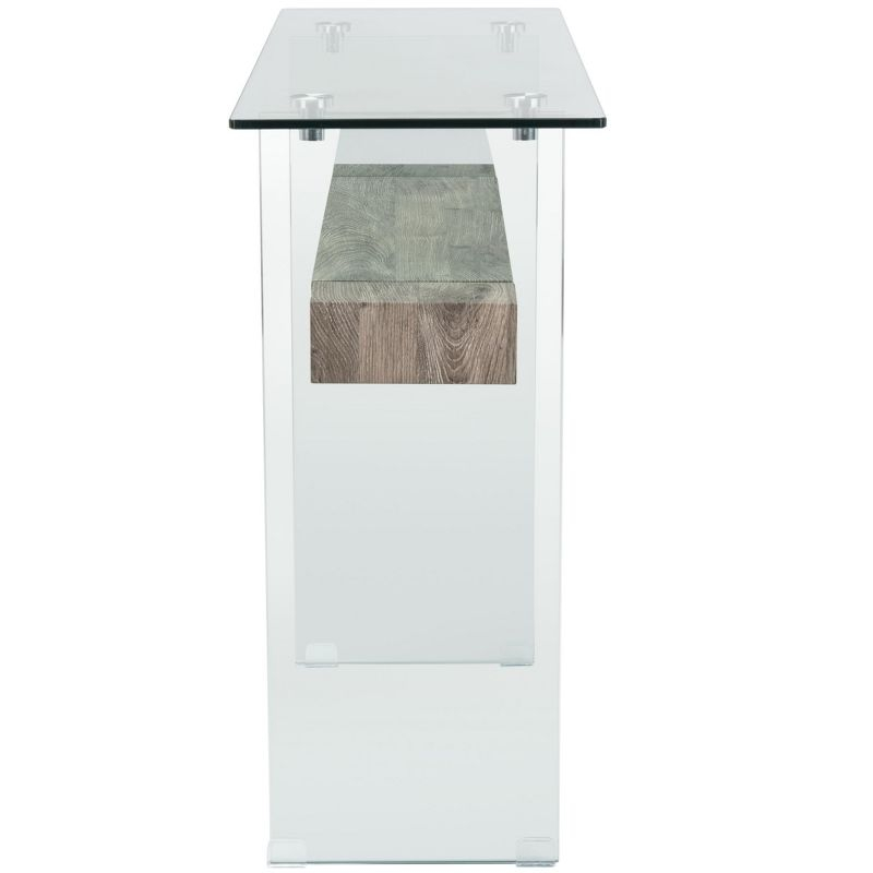 Kayley Console Table - Glass/Grey Oak - Safavieh