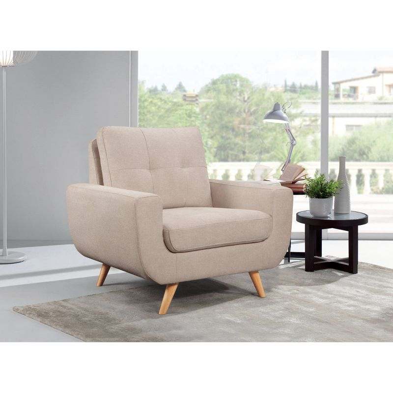 Polly Stain Resistant Fabric Armchair Ivory - Abbyson Living