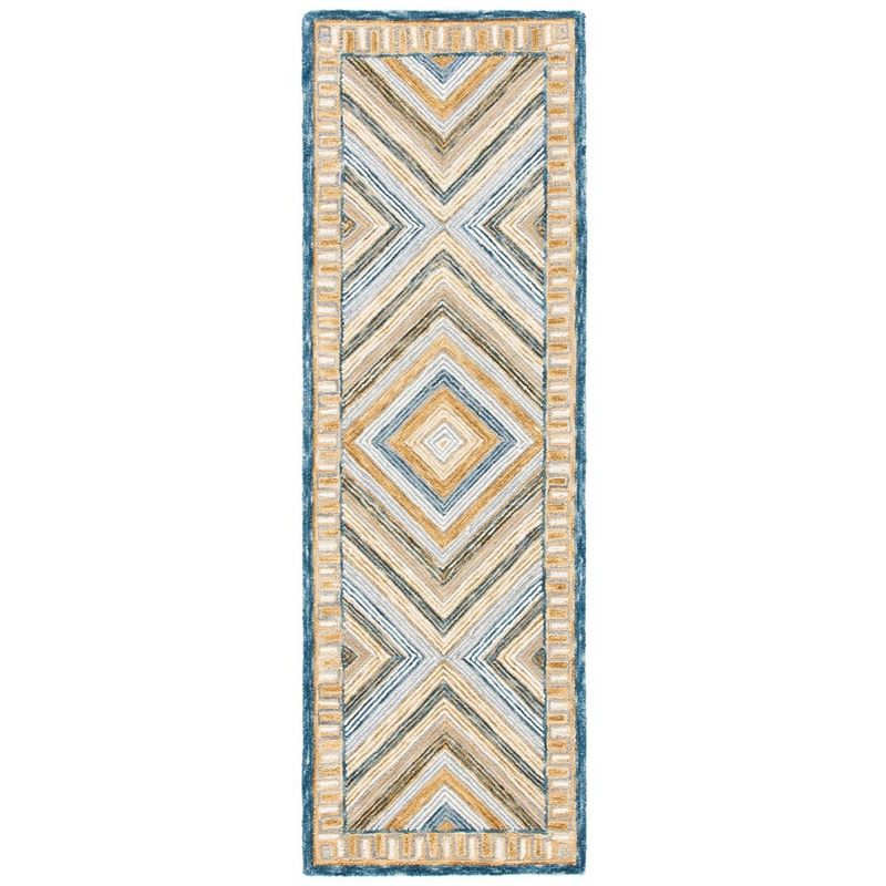 Aspen APN809 Hand Tufted Indoor Accent Rug - Navy/Gold - 2'3"x5' - Safavieh