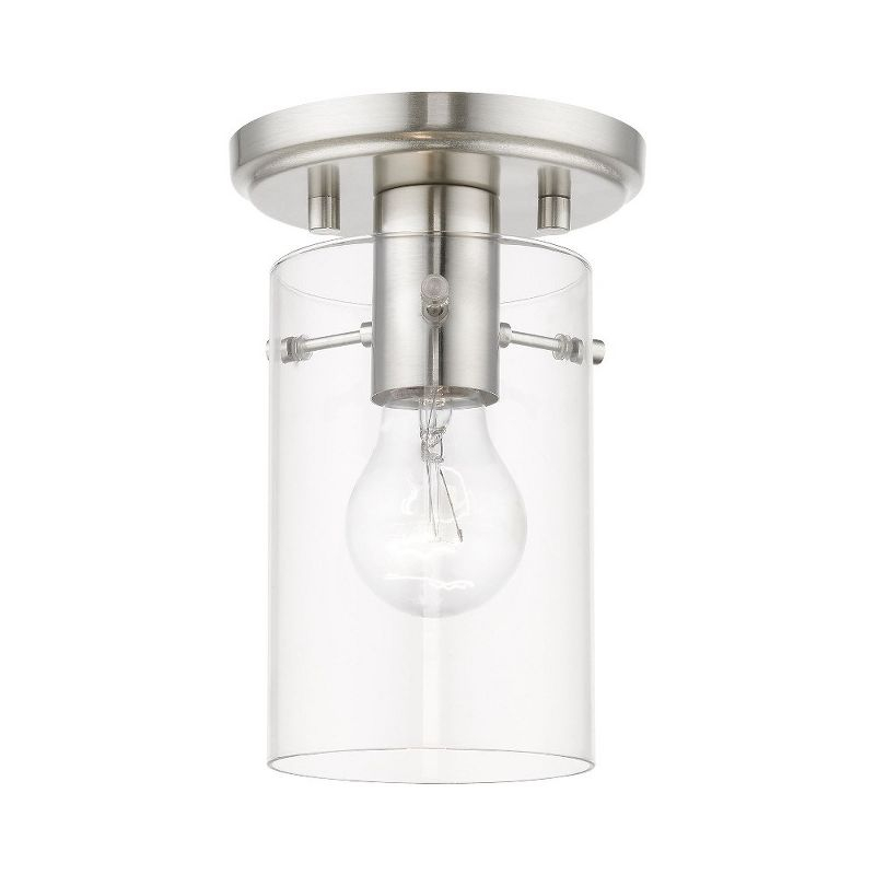 Livex Lighting Munich 1 - Light Flush Mount in  Brushed Nickel