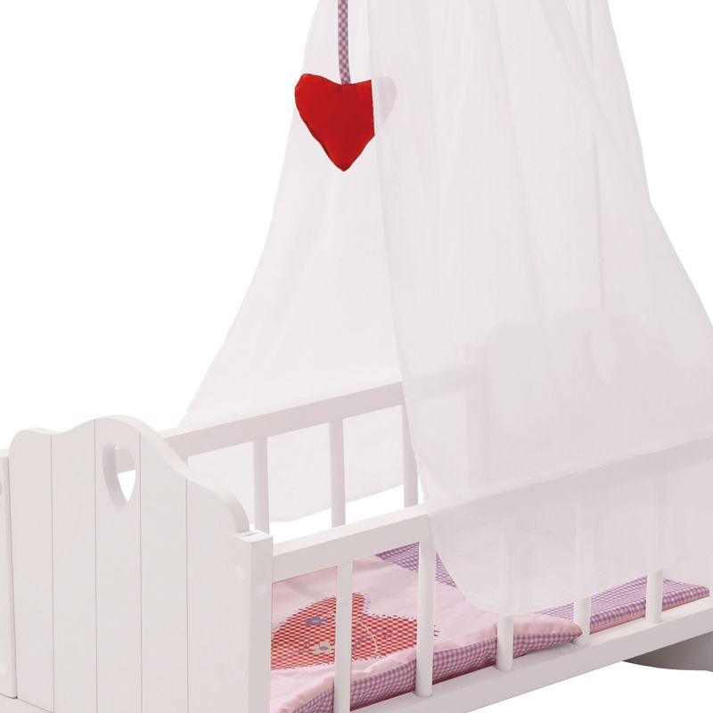 Roba Doll Cradle Set: Fienchen - Heart, Pink & White
