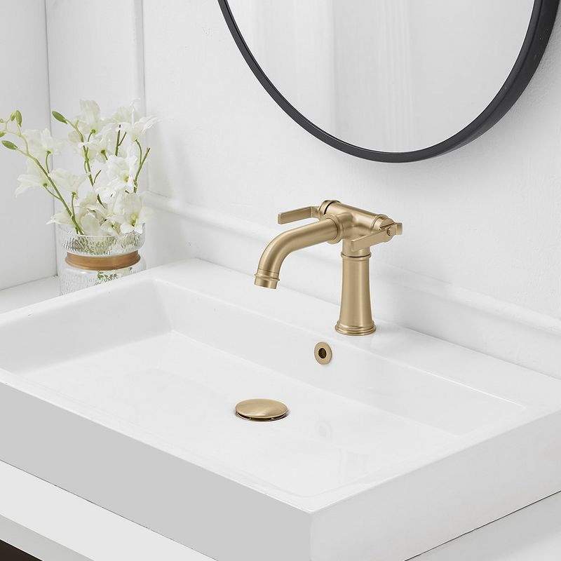 BWE Double Handle Industrial Style Bathroom Faucet Lavatory Mixer Tap Commercial Vanity