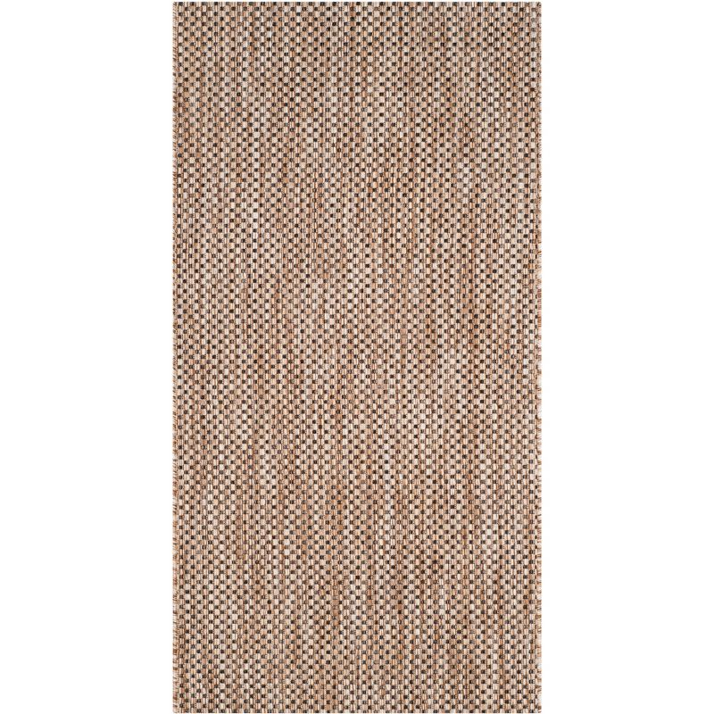 Courtyard CY8521 Power Loomed Indoor/Outdoor Accent Rug - Natural/Black - 2'7"x5' - Safavieh.