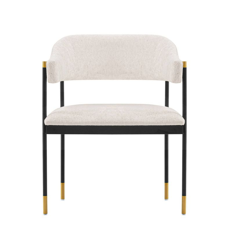 Lia Modern Boucle Upholstered Dining Armchair Cream - Manhattan Comfort