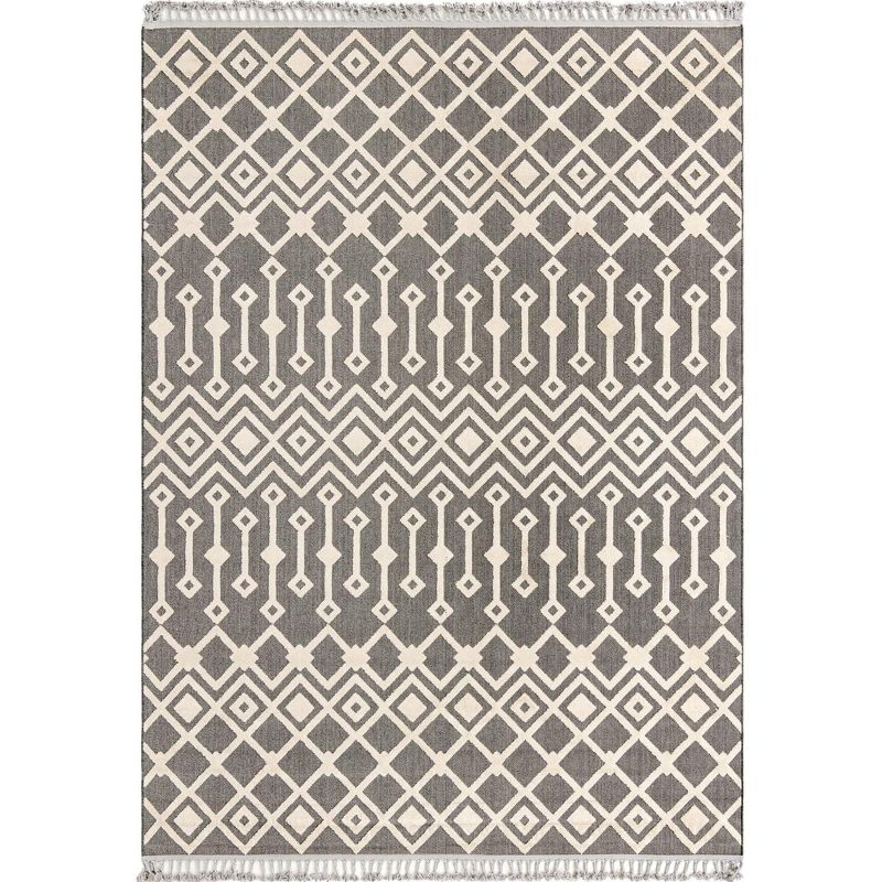 Unique Loom Arlo Collection Area Rug - Lenny (9'  x 12' Rectangle Charcoal/Ivory)