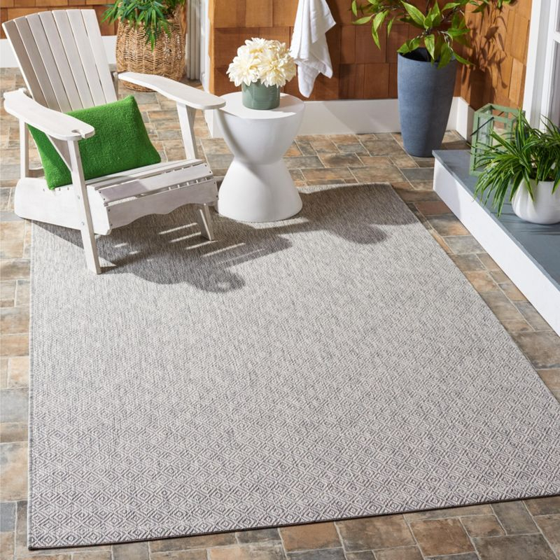 Courtyard CY8520 Power Loomed Indoor and Outdoor Area Rug - Grey/Grey - 6'7"x6'7" - Safavieh