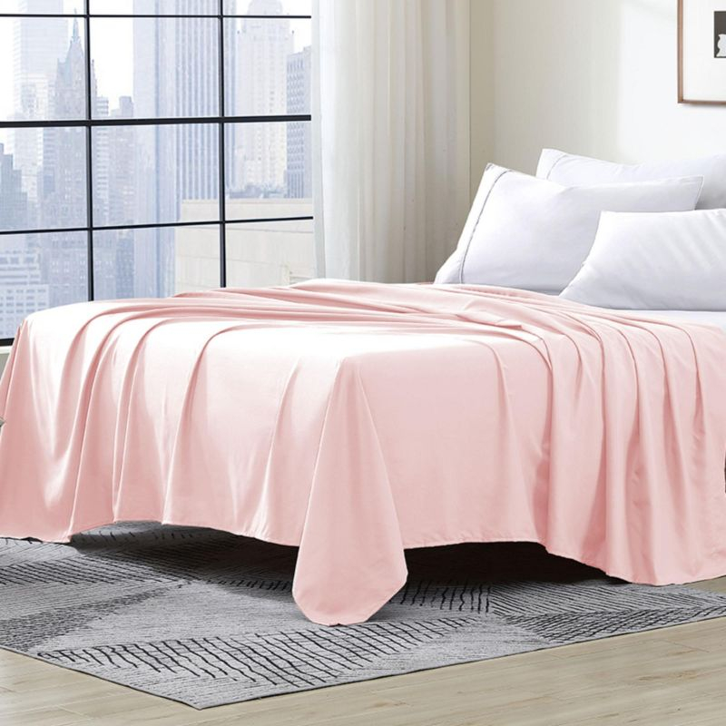 Swift Home | 1-Piece Microfiber Flat Sheet Cream Queen