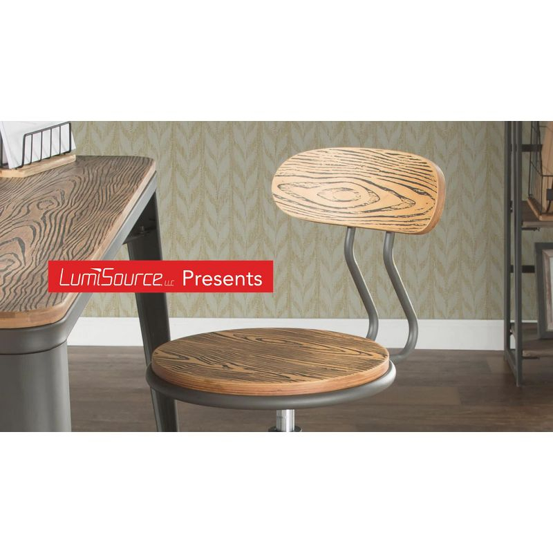 Dakota Industrial Adjustable Bar Dining Table Set Gray/Brown - LumiSource