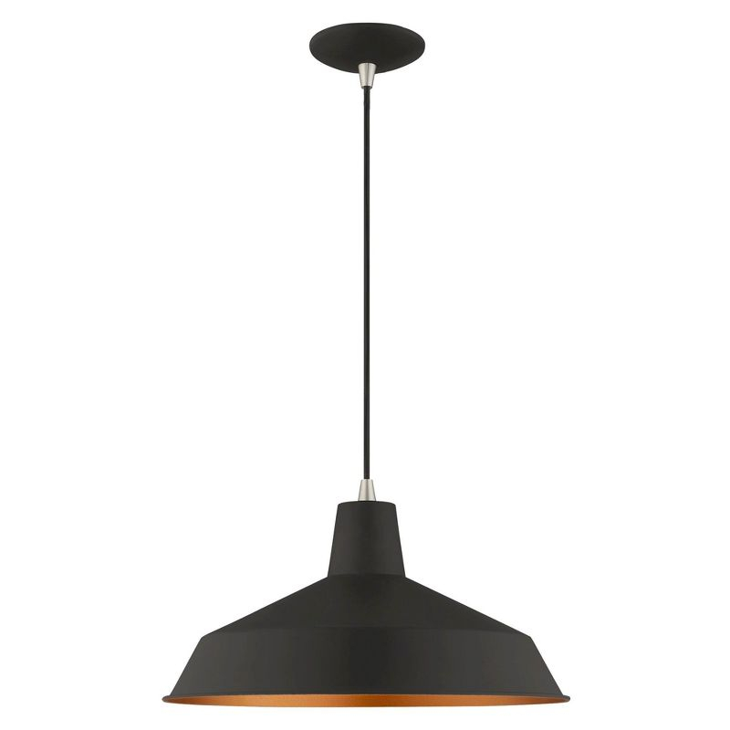 Livex Lighting Metal Shade 1 - Light Chandelier in  Black