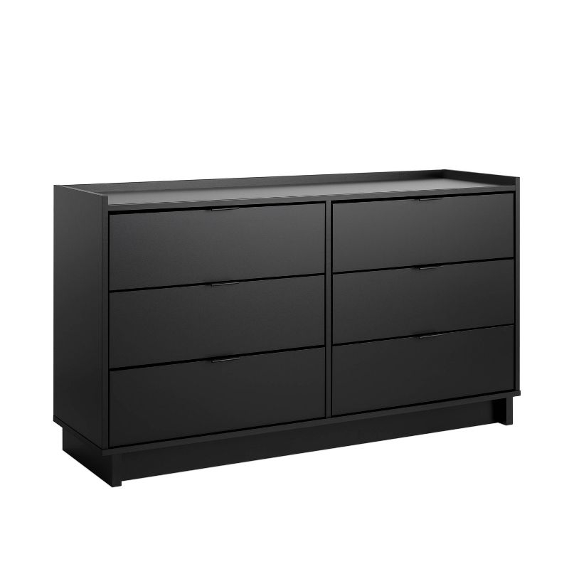 Prepac 52.5" Wide Simply Modern 6 Drawer Dresser Black